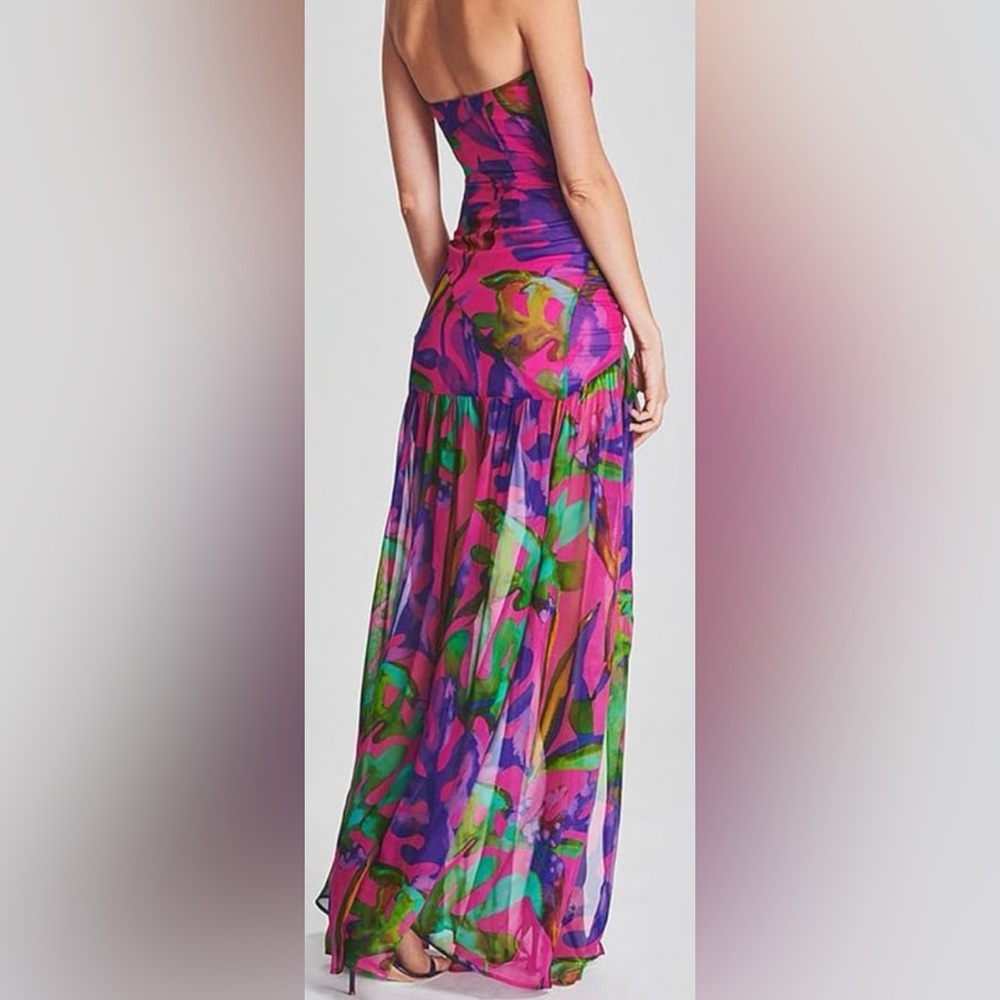Vibrant Strapless Maxi Dress